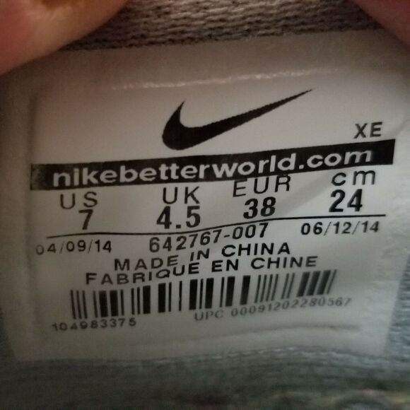 Nike Flex RN 2014 Gray Mango Green Glow Running Shoes 642767-007 Women’s Size 7 - Picture 10 of 10